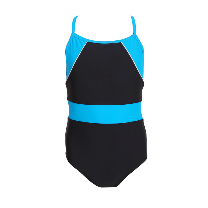 Купальник детский совместный, спинка "крест" 4911, со вставками, размер 32