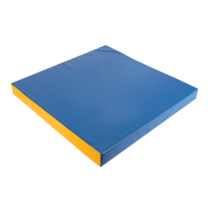 Мат гимнастический 1000х1000х100 мм, цвет синий/жёлтый