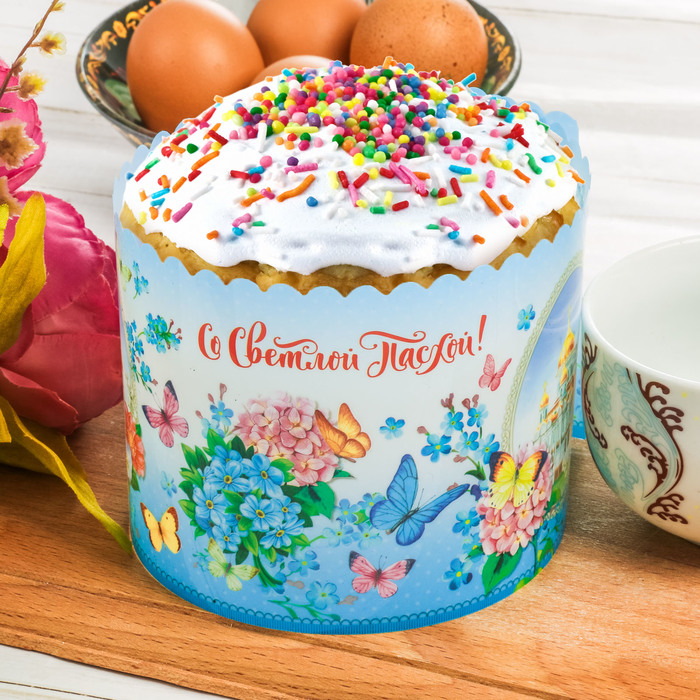 Ободок для пасхального кулича "Бабочки"