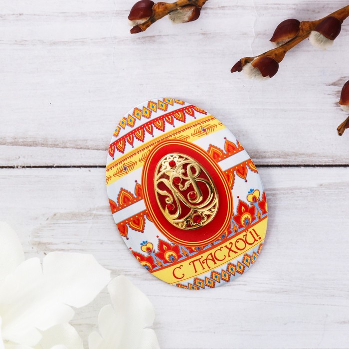 Яйцо-магнит на открытке "Паттерн"