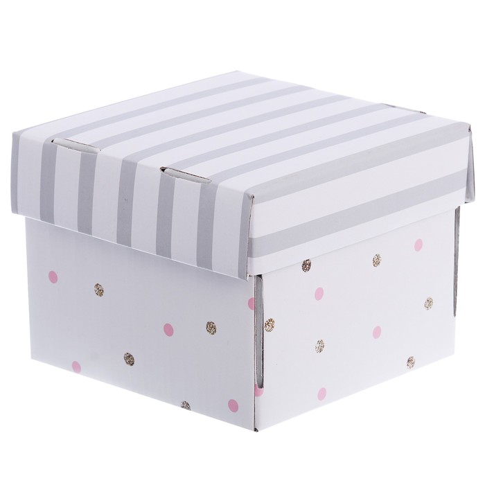 Складная коробка «В горошек», 15 х 15 х 12 см