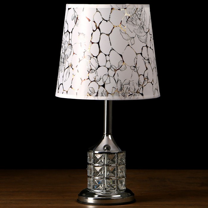 Лампа настольная "Осень" 40W E27 серебро 23х23х41 см