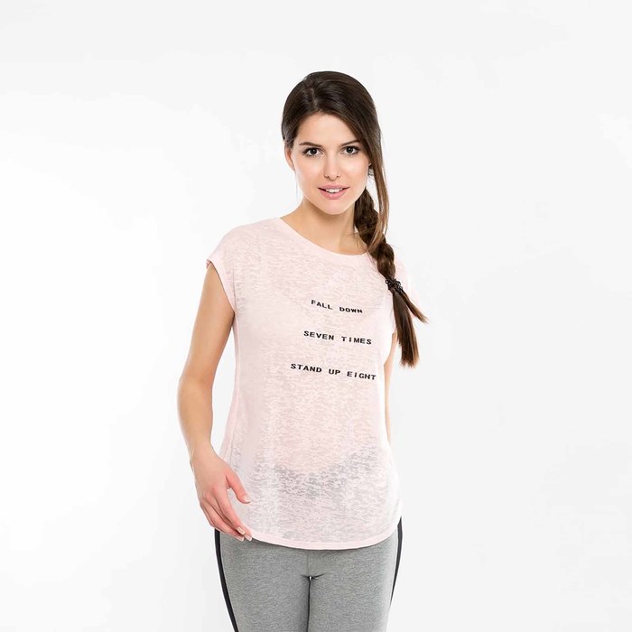 Футболка женская 2128-20 (302316) цвет вытравка розовый, р-р 50 (XL)