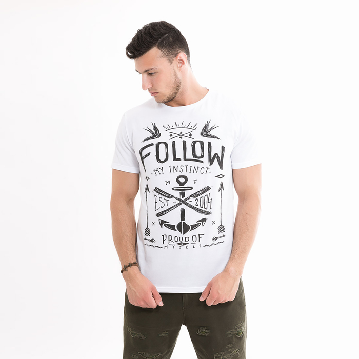 Футболка мужская 17-373-0 (111633) цвет белый, р-р 44 (XS)