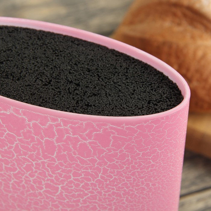 Подставка для ножей 16х6,5х22 см "Розовый разлом" с наполнителем