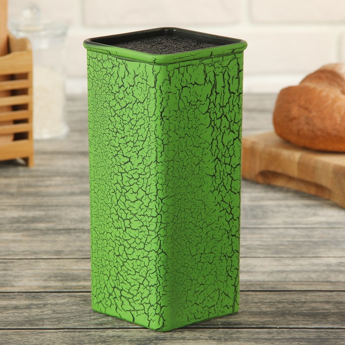 Подставка для ножей 22х10 см "Зелёный разлом" с наполнителем