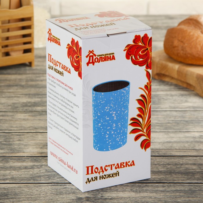 Подставка для ножей 22х10 см "Зелёный разлом" с наполнителем