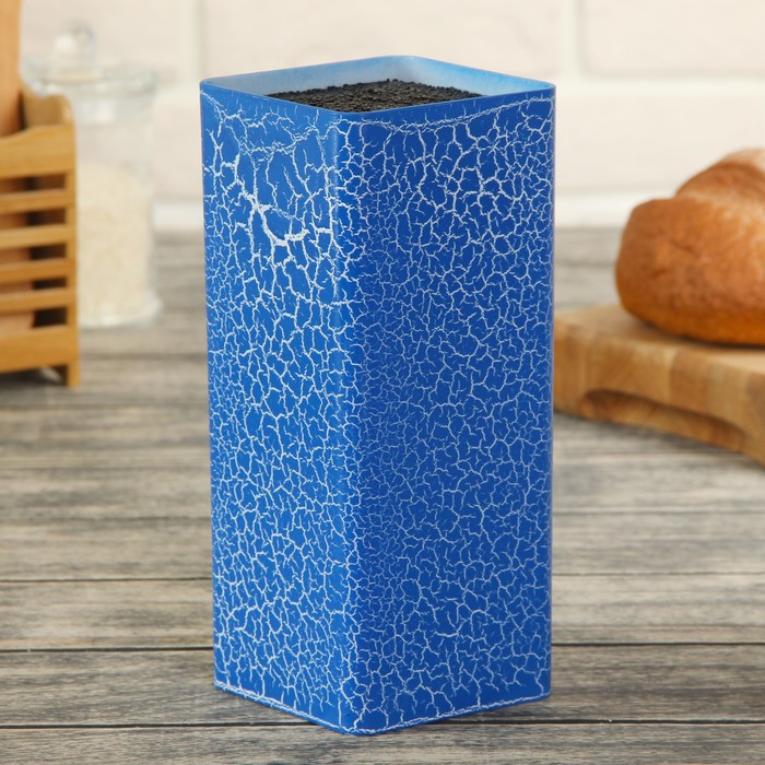 Подставка для ножей 10х22 см "Синий разлом" с наполнителем