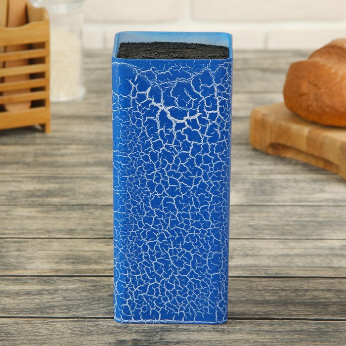 Подставка для ножей 10х22 см "Синий разлом" с наполнителем