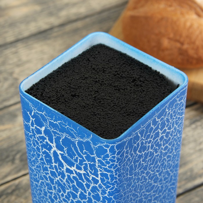 Подставка для ножей 10х22 см "Синий разлом" с наполнителем