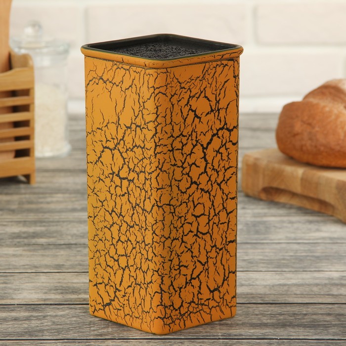 Подставка для ножей 10х22 см "Оранжевый разлом" с наполнителем