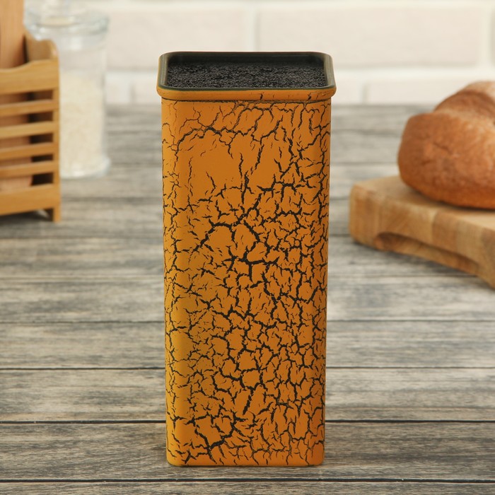 Подставка для ножей 10х22 см "Оранжевый разлом" с наполнителем