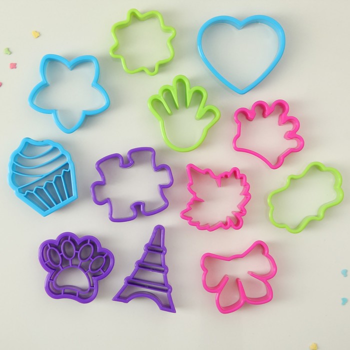 Набор форм для печенья "Воображение", 12 шт, цвета МИКС