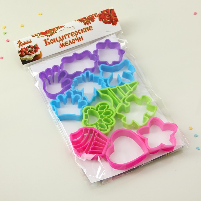 Набор форм для печенья "Воображение", 12 шт, цвета МИКС