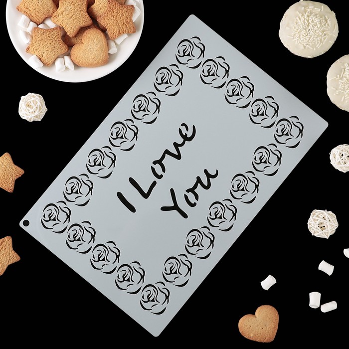 Трафарет для украшения выпечки I Love You, 29х19 см