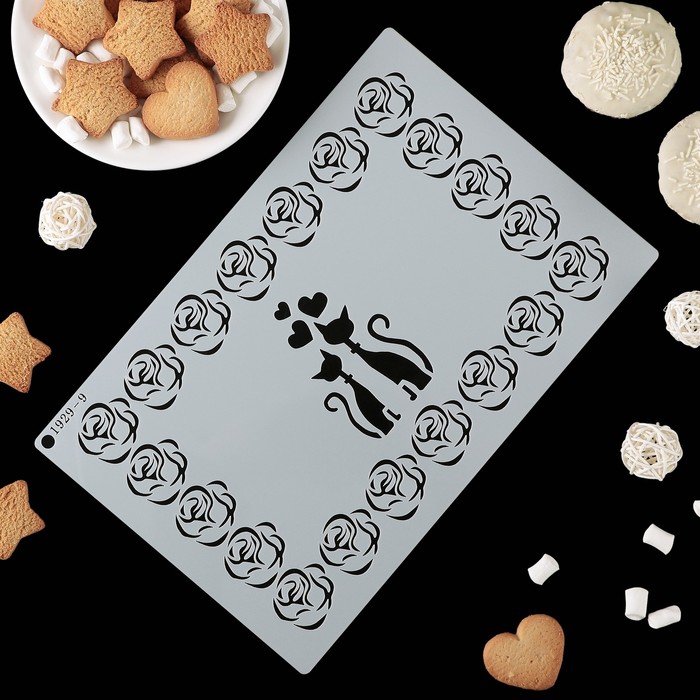 Трафарет для украшения выпечки "Котики" 29х19 см