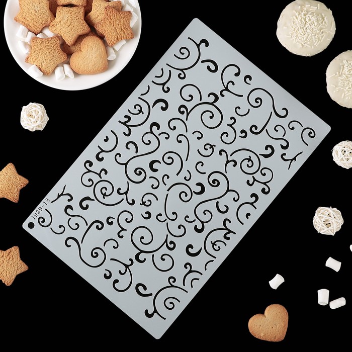 Трафарет для украшения выпечки "Вензель" 29х19 см