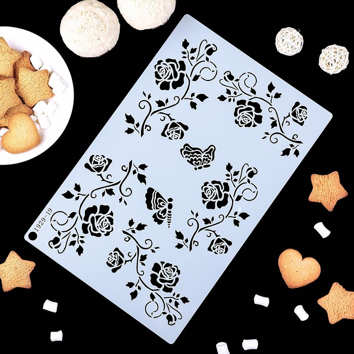 Трафарет для украшения выпечки "Розы" 29х19 см
