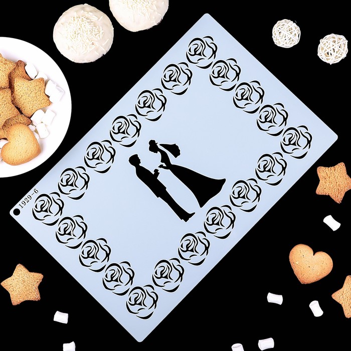 Трафарет для украшения выпечки "Свадьба" 29х19 см