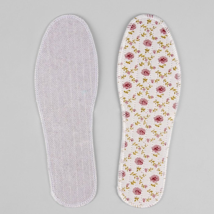 Стельки для обуви, аромат розы, окантовка, пара, 36р-р, цвет бежевый