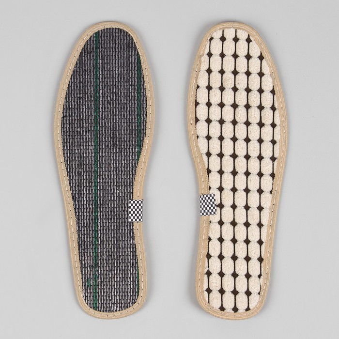 Стельки для обуви, окантовка, пара, 45р-р, цвет бежевый/коричневый