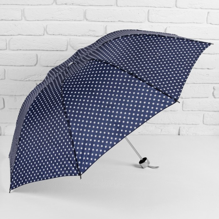 Зонт механический "Горошек", R=53см, цвет синий