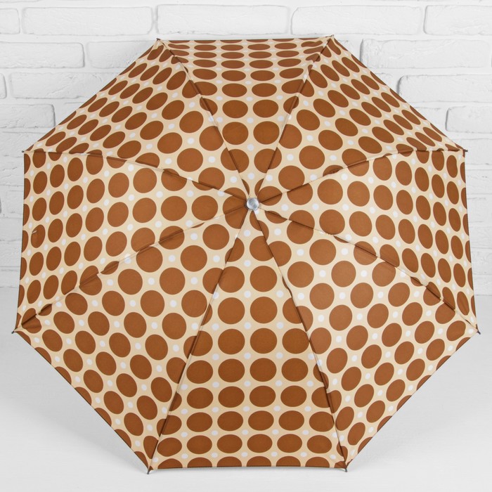 Зонт механический "Горох крупный", R=49см, цвет коричневый
