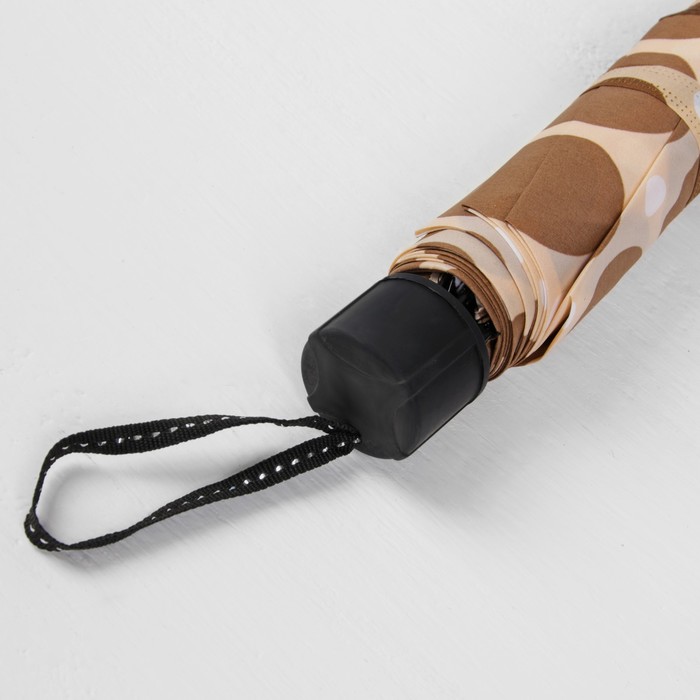 Зонт механический "Горох крупный", R=49см, цвет коричневый