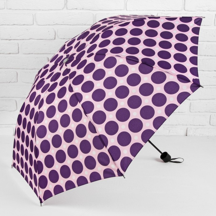 Зонт механический "Горох крупный", R=49см, цвет фиолетовый