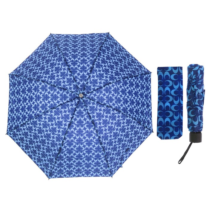 Зонт механический "Полумесяцы", R=49см, цвет синий