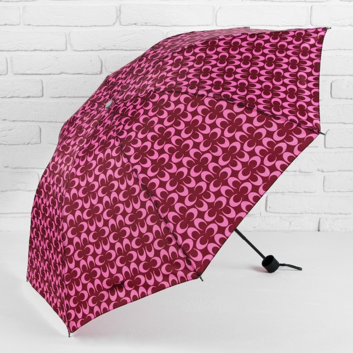 Зонт механический "Полумесяцы", R=49см, цвет бордовый
