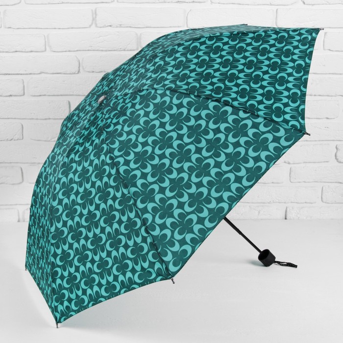 Зонт механический "Полумесяцы", R=49см, цвет зелёный