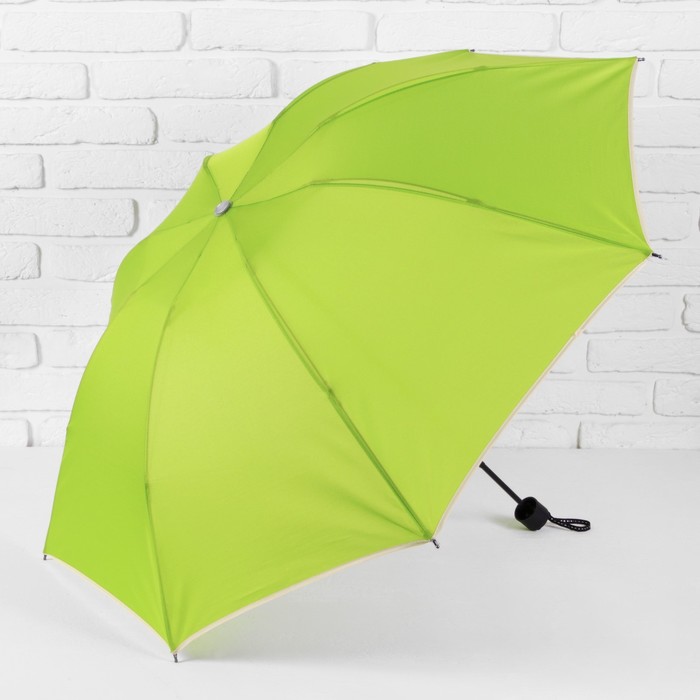 Зонт механический "Каёмка", R=49см, цвет зелёный