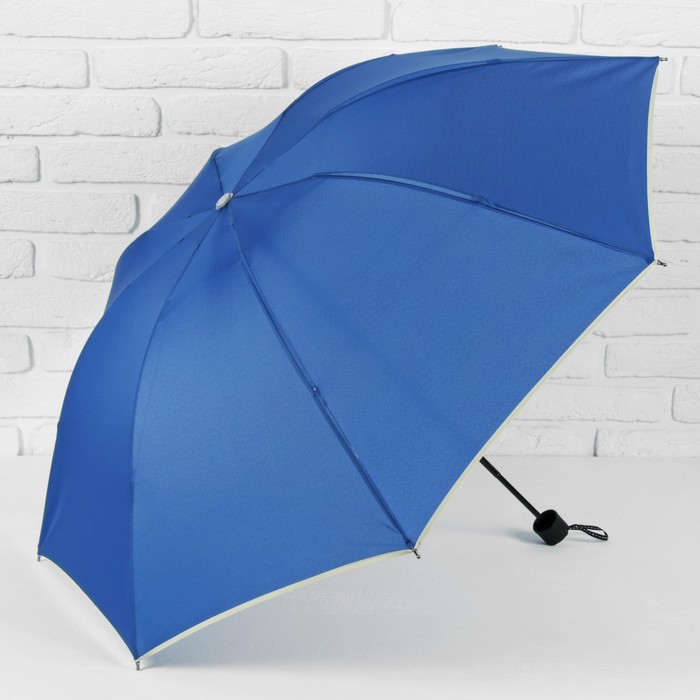 Зонт механический "Каёмка", R=49см, цвет синий