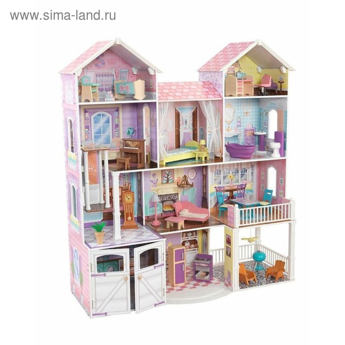 Домик кукольный KidKraft «Загородная усадьба», четырёхэтажный, с мебелью большой слон сборная игрушка домик усадьба милана красный с мебелью
