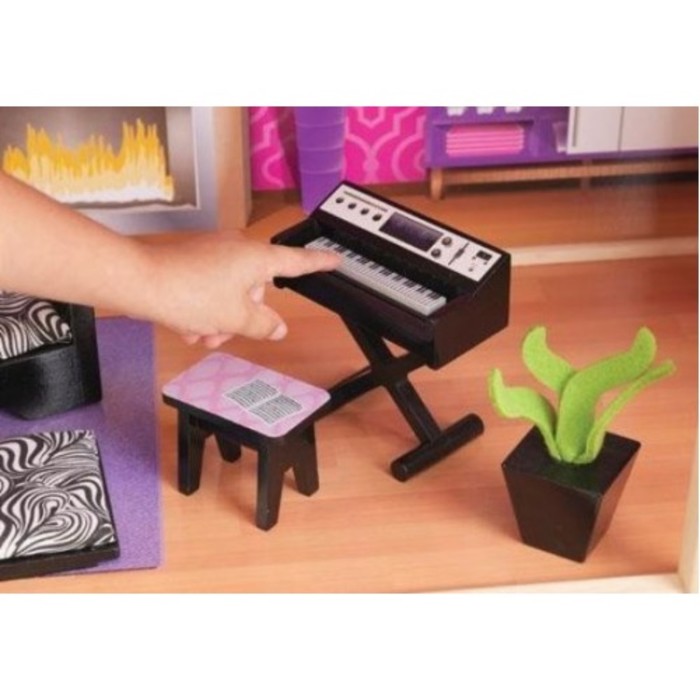 Кукольный дом "Глянец", с мебелью, 35 предметов и бассейном