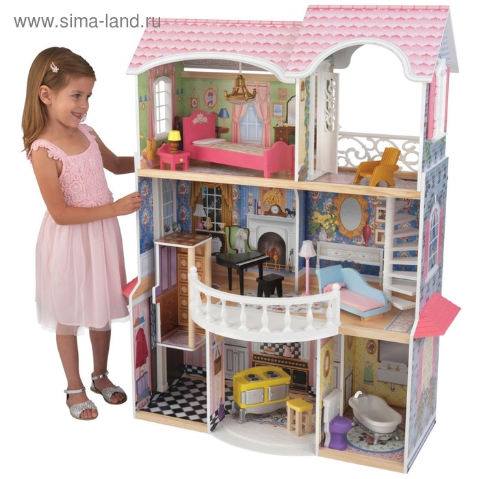 Домик кукольный KidKraft «Магнолия», трёхэтажный, с мебелью домик кукольный деревянный kidkraft лолли трёхэтажный с мебелью