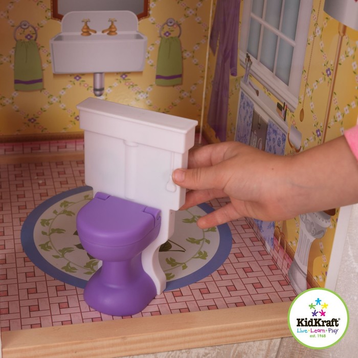 Винтажный кукольный дом с мебелью "Магнолия", 13 предметов