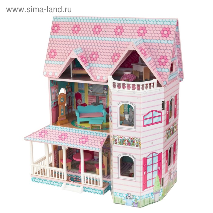 Домик кукольный KidKraft «Особняк Эбби», трёхэтажный, с мебелью домик кукольный kidkraft загородная усадьба четырёхэтажный с мебелью
