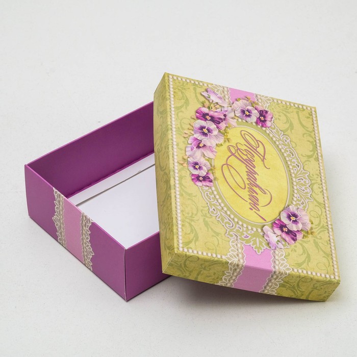 Подарочная коробка сборная "Поздравляю ретро",16,5 х 12,5 х 5,2 см