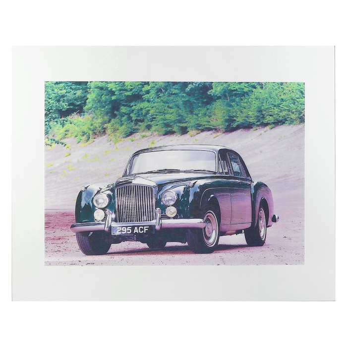 Картина на стекле "Зелёный автомобиль" 50х40 см