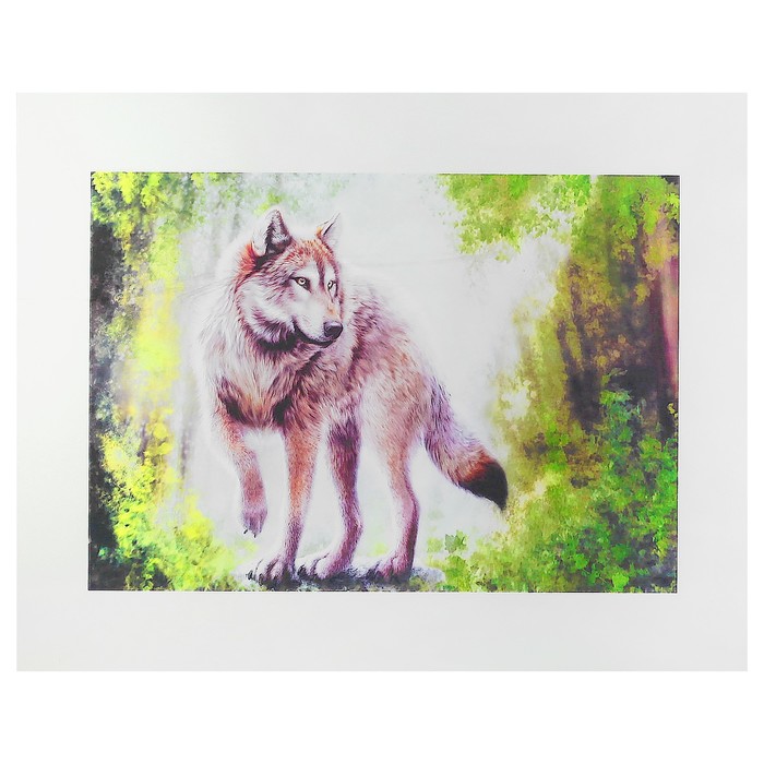 Картина на стекле "Сказочный волк" 50х40 см