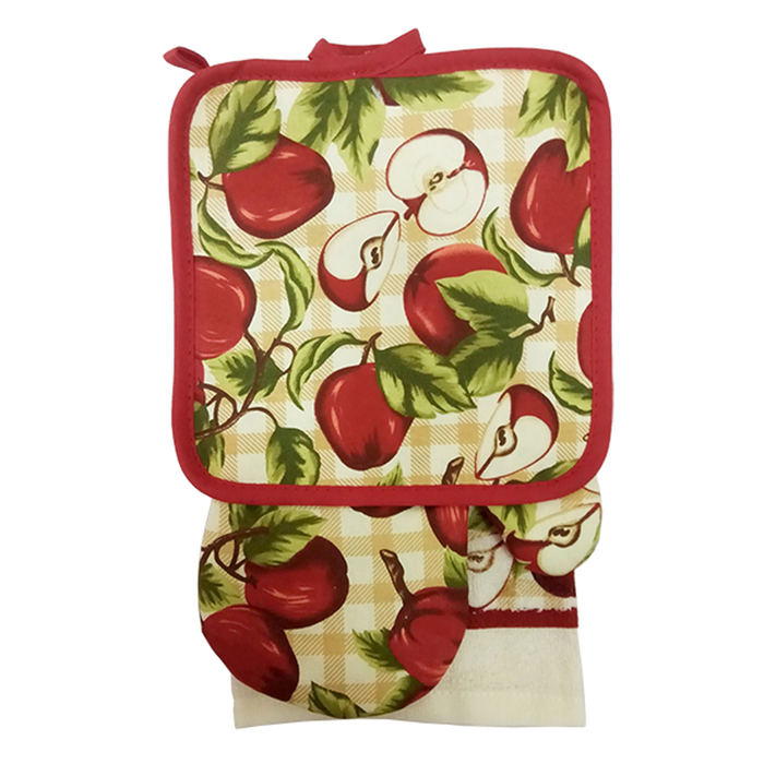 Комплект прихваток и полотенца "Яблоки", 3PKS002, 3 предмета