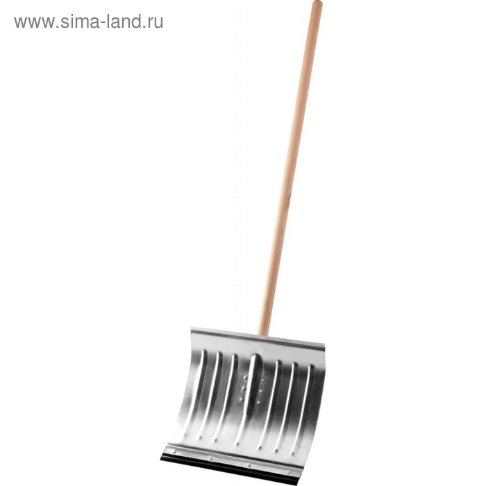 Лопата алюминиевая, ковш 428 × 350 мм, с металлической планкой, деревянный черенок цена и фото