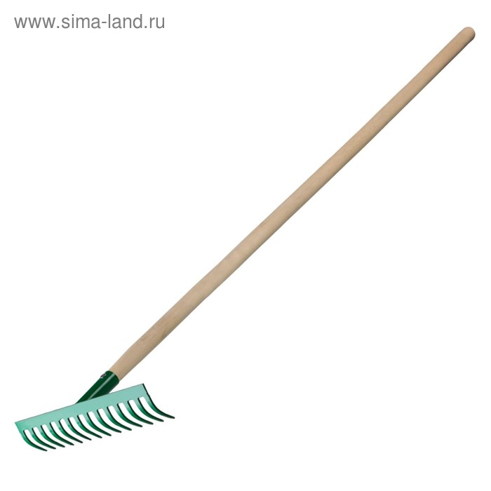   Сима-Ленд Грабли прямые, прямой зубец, 14 зубцов, деревянный черенок