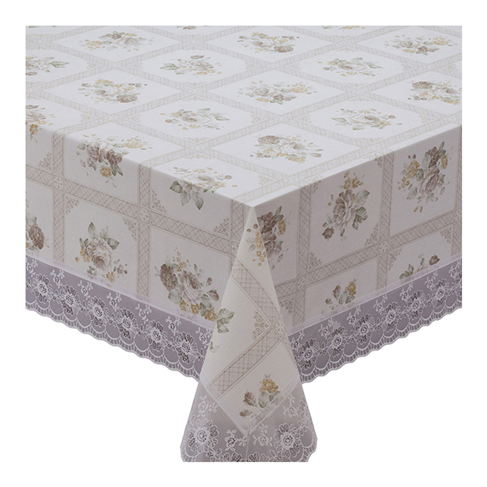 Скатерть "Meiwa" F-250 AZ WH/GY 152х228 см, в рулоне 10 шт, белый/серый