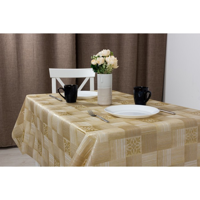 Клеенка столовая "Meiwa" LP-243 GO, 140 см, 20 п.м., золото
