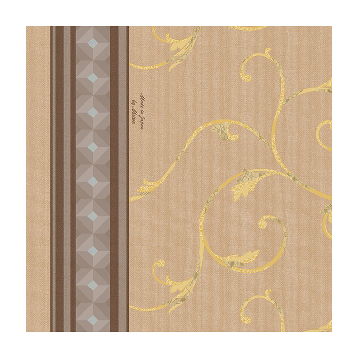 Клеенка столовая "Meiwa" LP-244 BR/GO, 140 см, 20 п.м., коричневый/золотой