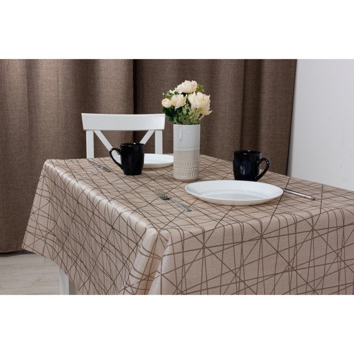 Клеенка столовая "Meiwa" LP-247 BR, 140 см, 20 п.м., коричневый