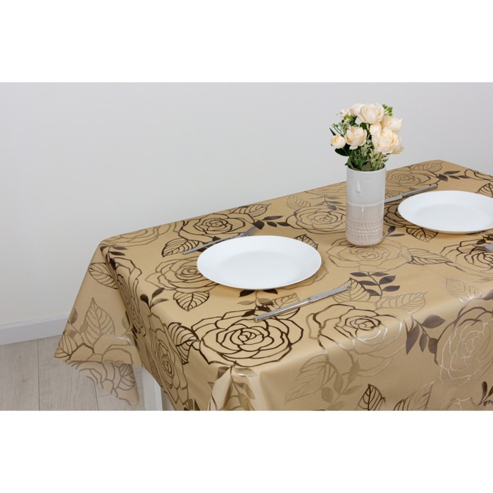 Клеенка столовая "Meiwa" SILKY-187 IV, 140 см, 20 п.м., кремовый